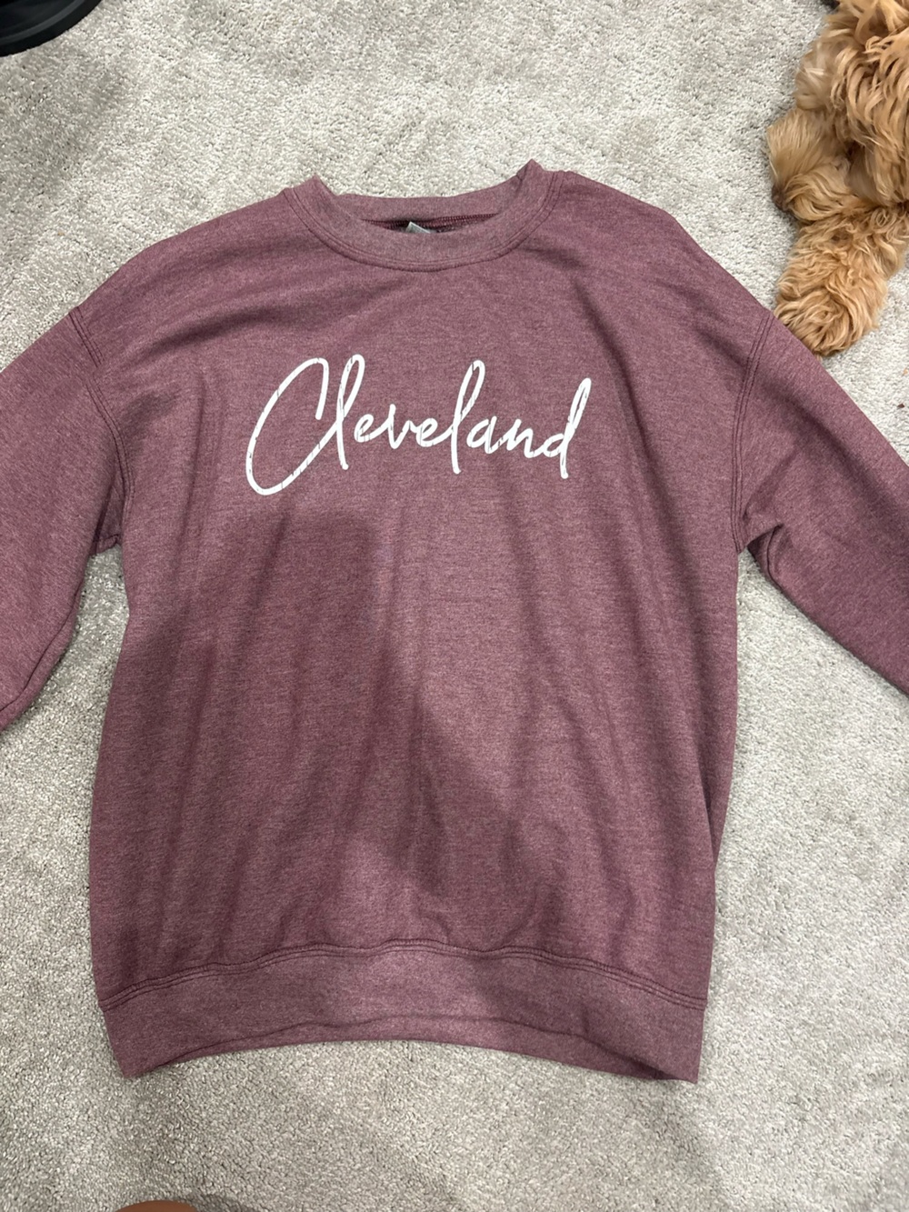 Cleveland Script Pullover Sweatshirt - Maroon